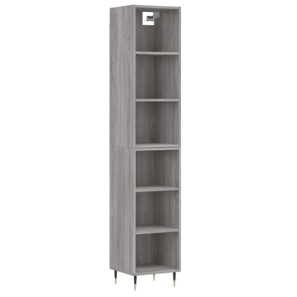 The Living Store højskab 34,5x32,5x180 cm konstrueret træ grå sonoma-eg -  Skænke
