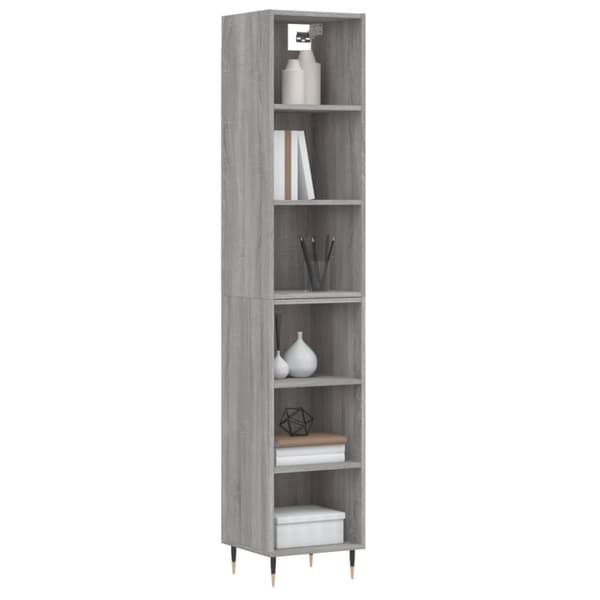 The Living Store højskab 34,5x32,5x180 cm konstrueret træ grå sonoma-eg -  Skænke