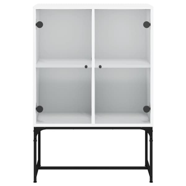 The Living Store skab med glaslåger 69x37x100 cm hvid -  Skænke