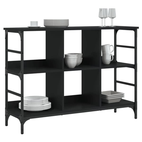 The Living Store Senkki musta 102x32x73,5 cm tekninen puu - Tarjoilupöydät & senkit