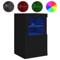 Miniatyrbillede 3 af 11: The Living Store skænk med LED-lys 41x37x67 cm sort -  Skænke