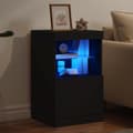 Miniatyrbillede 5 af 11: The Living Store skænk med LED-lys 41x37x67 cm sort -  Skænke
