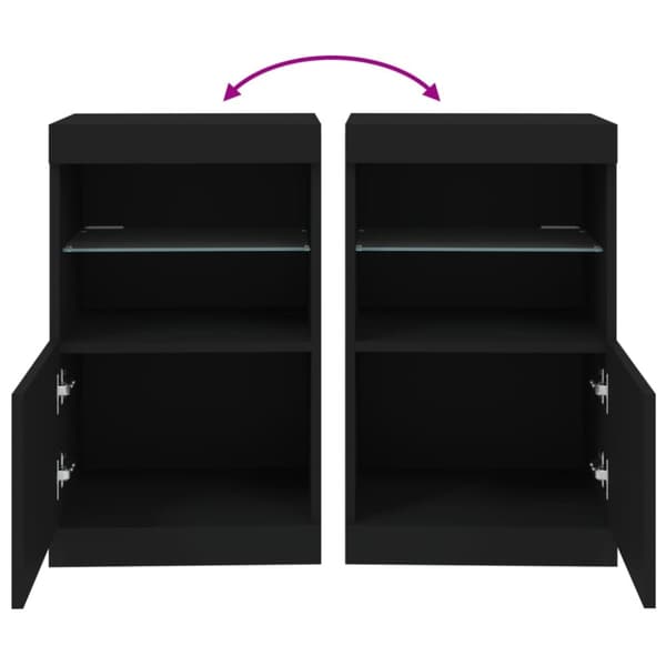 The Living Store skænk med LED-lys 41x37x67 cm sort -  Skænke