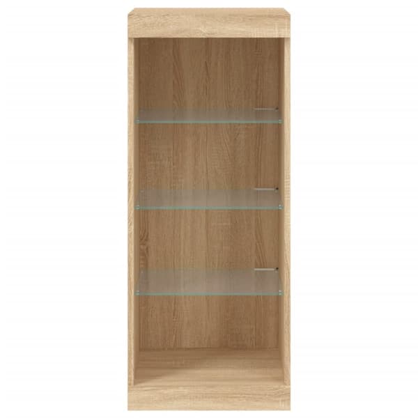 The Living Store skænk med LED-lys 41x37x100 cm sonoma-eg - Skænke