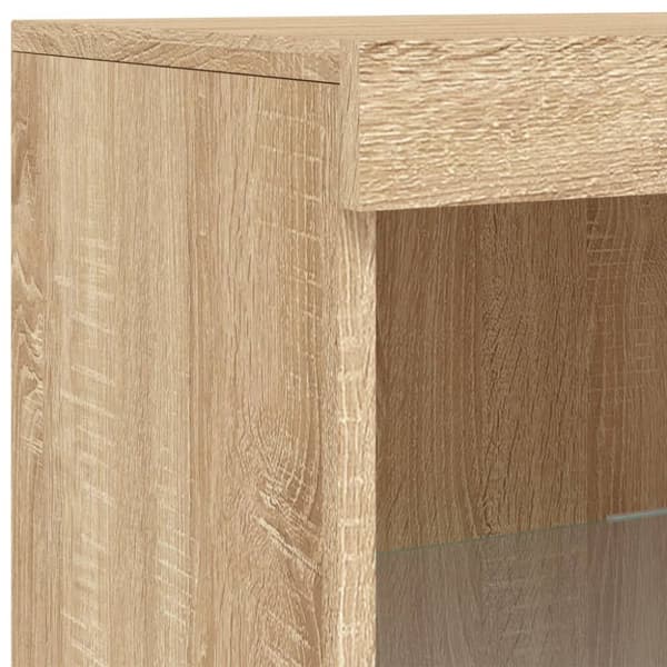 The Living Store skænk med LED-lys 41x37x100 cm sonoma-eg - Skænke
