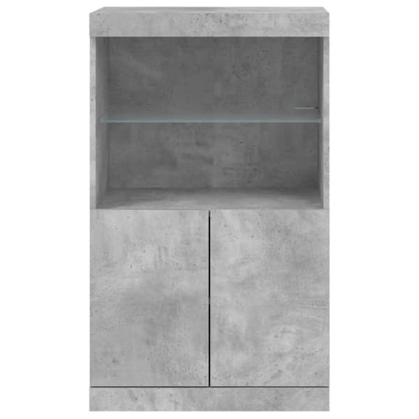 The Living Store Senkki LED-valoilla betoninharmaa 60,5x37x100 cm - Tarjoilupöydät & senkit
