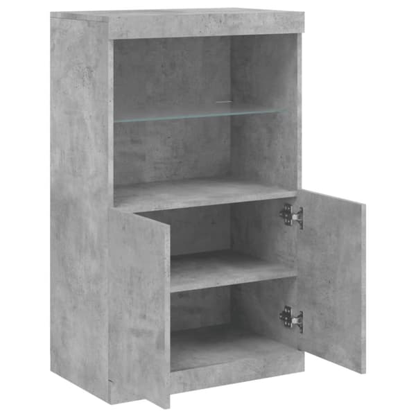 The Living Store Senkki LED-valoilla betoninharmaa 60,5x37x100 cm -  Tarjoilupöydät & senkit