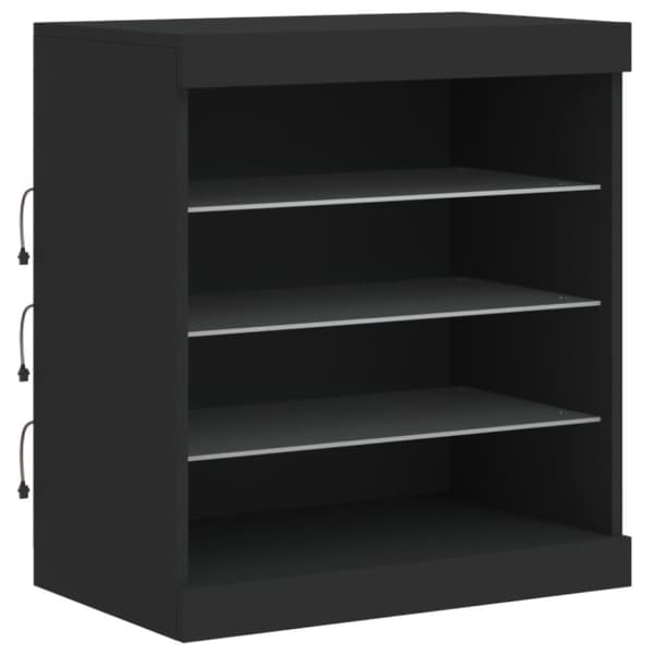 The Living Store Senkki LED-valoilla musta 60,5x37x67 cm -  Tarjoilupöydät & senkit