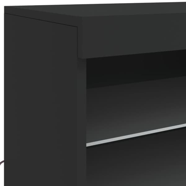 The Living Store Senkki LED-valoilla musta 60,5x37x67 cm -  Tarjoilupöydät & senkit