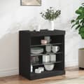 Pikkukuva 2 / 11: The Living Store Senkki LED-valoilla musta 60,5x37x67 cm -  Tarjoilupöydät & senkit