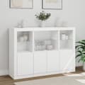 Pikkukuva 5 / 11: The Living Store Senkki LED-valoilla 3 kpl valkoinen tekninen puu -  Tarjoilupöydät & senkit