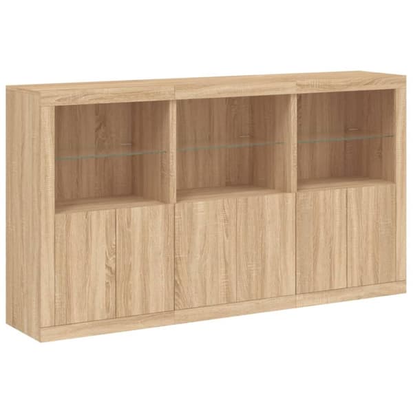 The Living Store Senkki LED-valoilla Sonoma-tammi 181,5x37x100 cm -  Tarjoilupöydät & senkit