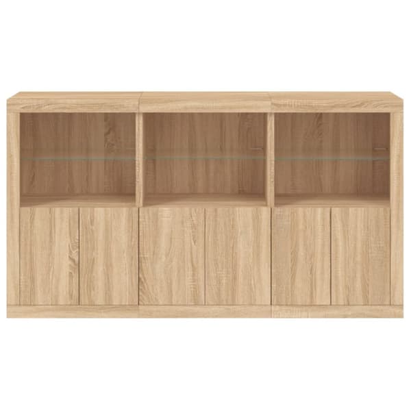 The Living Store Senkki LED-valoilla Sonoma-tammi 181,5x37x100 cm -  Tarjoilupöydät & senkit