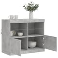 Pikkukuva 6 / 11: The Living Store Senkki LED-valoilla betoninharmaa 81x37x67 cm -  Tarjoilupöydät & senkit