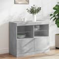 Pikkukuva 2 / 11: The Living Store Senkki LED-valoilla betoninharmaa 81x37x67 cm -  Tarjoilupöydät & senkit