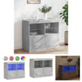 Pikkukuva 1 / 11: The Living Store Senkki LED-valoilla betoninharmaa 81x37x67 cm -  Tarjoilupöydät & senkit