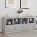 Pikkukuva 4 / 11: The Living Store Senkki LED-valoilla betoninharmaa 163x37x67 cm -  Tarjoilupöydät & senkit