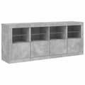 Pikkukuva 6 / 11: The Living Store Senkki LED-valoilla betoninharmaa 163x37x67 cm -  Tarjoilupöydät & senkit