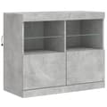 Pikkukuva 11 / 11: The Living Store Senkki LED-valoilla betoninharmaa 163x37x67 cm -  Tarjoilupöydät & senkit