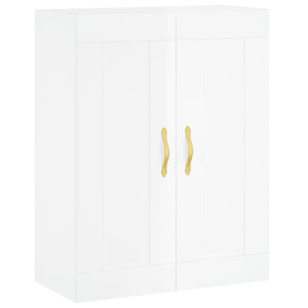 The Living Store højskab 69,5x34x180 cm konstrueret træ hvid højglans - Skænke