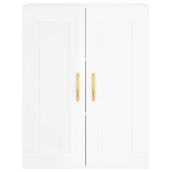 The Living Store højskab 69,5x34x180 cm konstrueret træ hvid højglans - Skænke