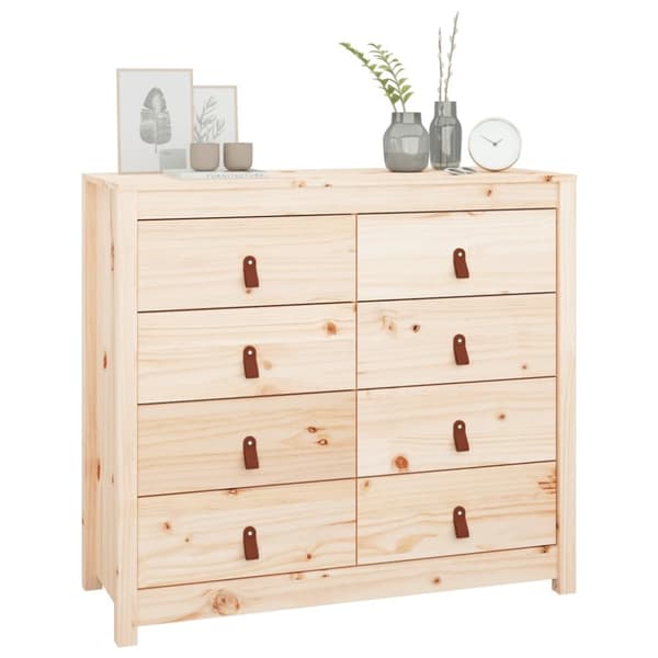 The Living Store kommode 100x40x90 cm massivt fyrretræ - Skænke