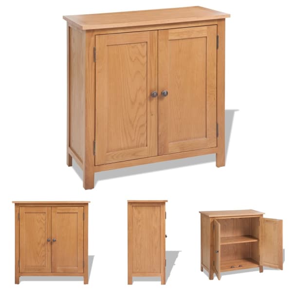 The Living Store skænk 70 x 35 x 75 cm massivt egetræ - Skænke