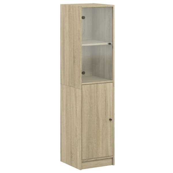 The Living Store skab med glaslåge 35x37x142 cm sonoma-eg -  Skænke