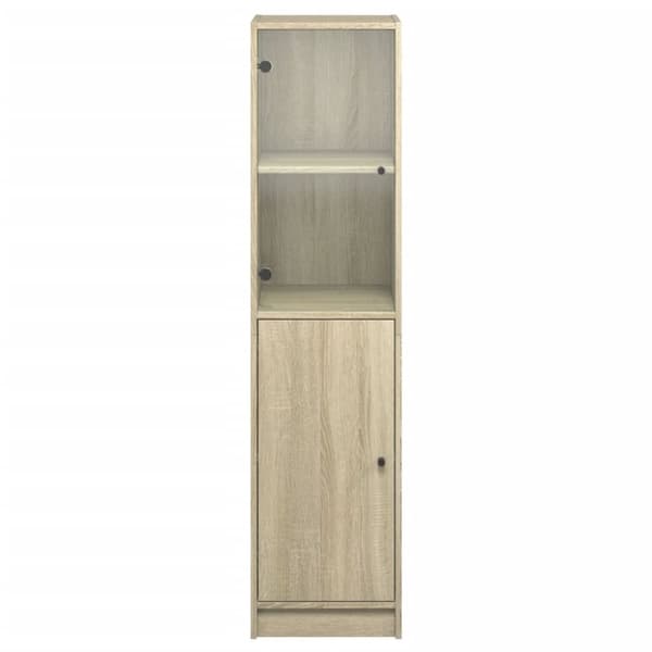 The Living Store skab med glaslåge 35x37x142 cm sonoma-eg -  Skænke