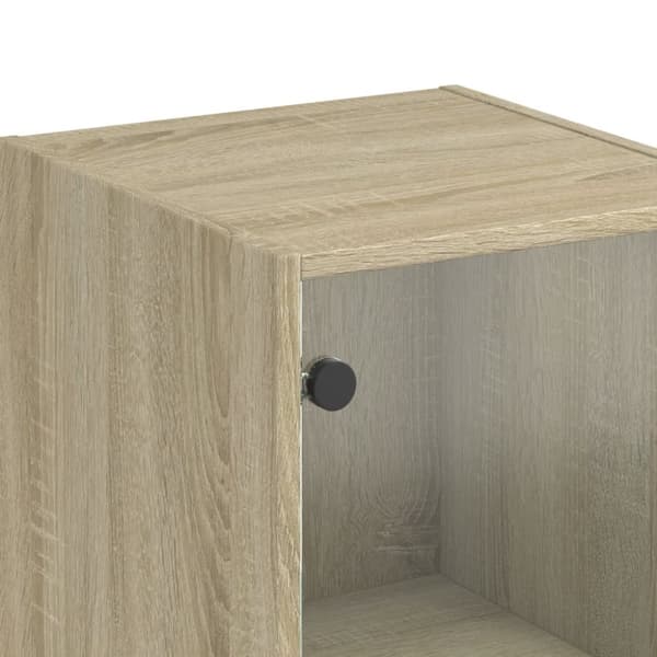 The Living Store skab med glaslåge 35x37x142 cm sonoma-eg -  Skænke