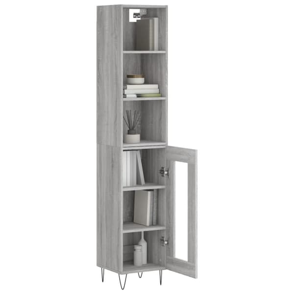 The Living Store højskab 34,5x34x180 cm konstrueret træ grå sonoma-eg - Skænke