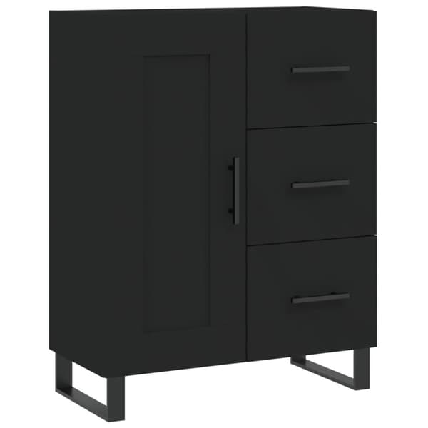The Living Store Högskåp svart 69,5x34x180 cm konstruerat trä - Skänkar & serveringsbord