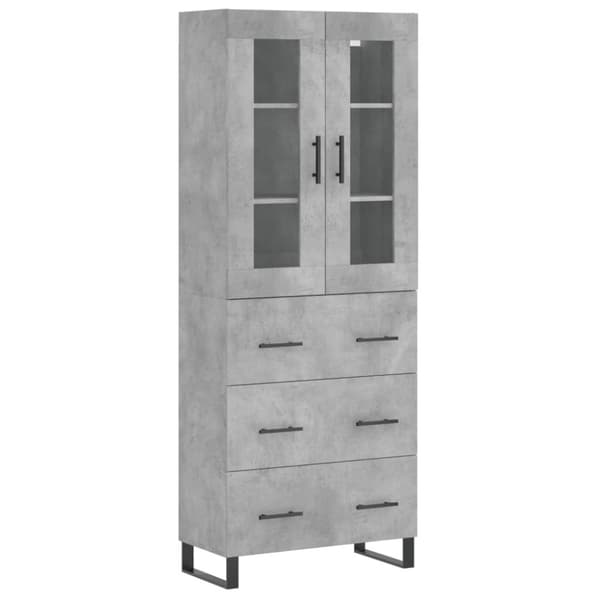 The Living Store Högskåp betonggrå 69,5x34x180 cm konstruerat trä -  Skänkar & serveringsbord