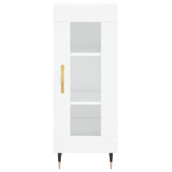 The Living Store skab 34,5x34x180 cm konstrueret træ hvid højglans - Skænke