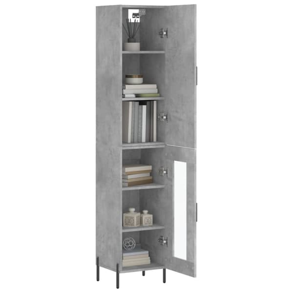 The Living Store skab 34,5x34x180 cm konstrueret træ betongrå - Skænke