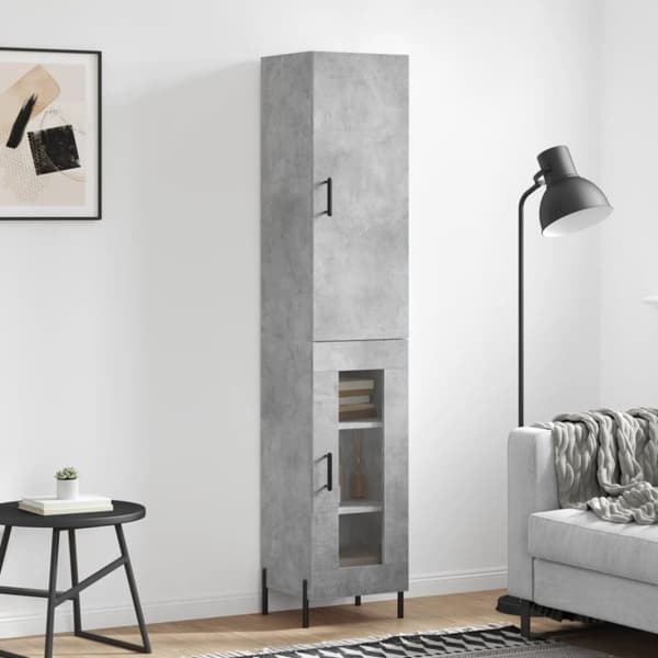 The Living Store skab 34,5x34x180 cm konstrueret træ betongrå - Skænke