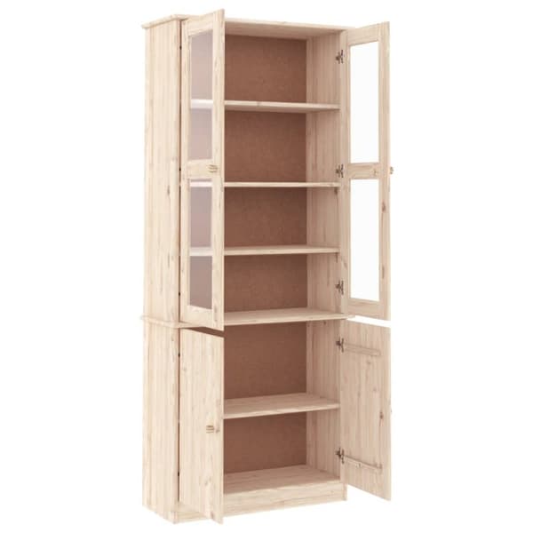 The Living Store vitrineskab ALTA 77x35x186,5 cm massivt fyrretræ -  Skænke