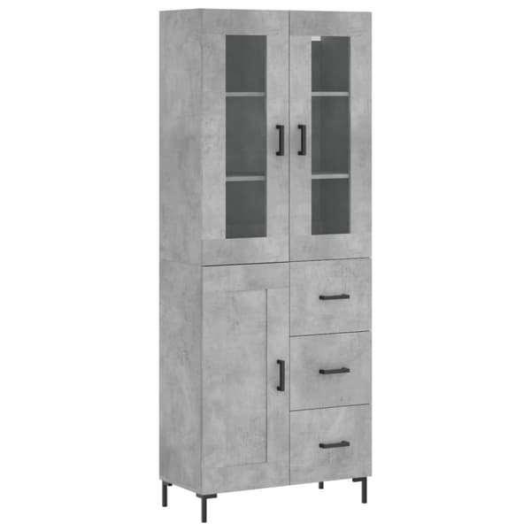 The Living Store højskab 69,5x34x180 cm konstrueret træ betongrå -  Skænke
