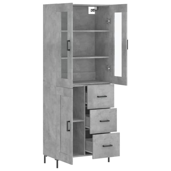 The Living Store højskab 69,5x34x180 cm konstrueret træ betongrå -  Skænke