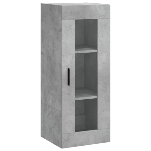 The Living Store Högskåp betonggrå 34,5x34x180 cm konstruerat trä - Skänkar & serveringsbord