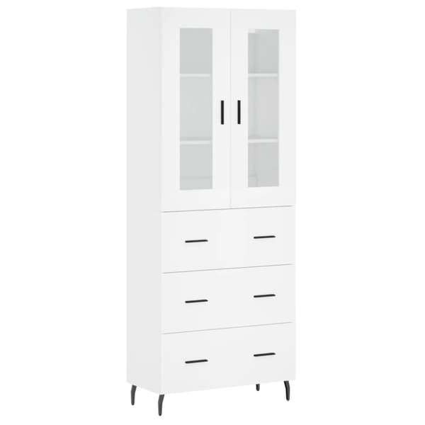 The Living Store højskab 69,5x34x180 cm konstrueret træ hvid -  Skænke
