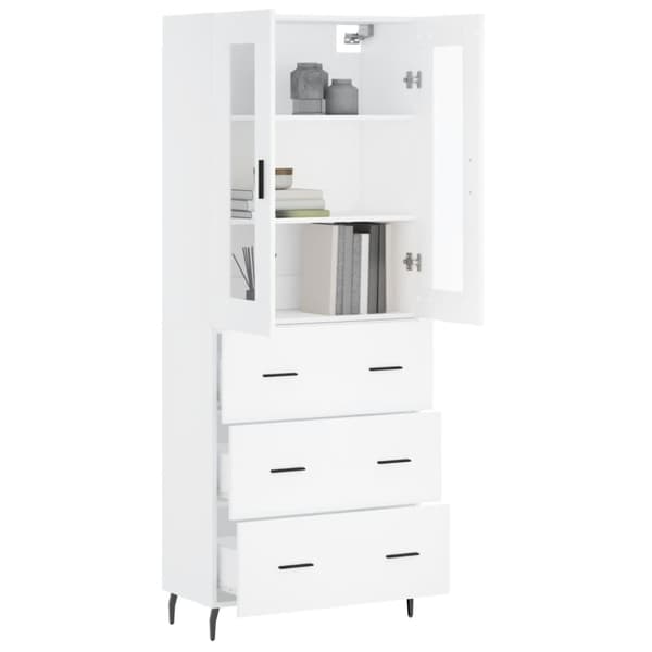 The Living Store højskab 69,5x34x180 cm konstrueret træ hvid -  Skænke