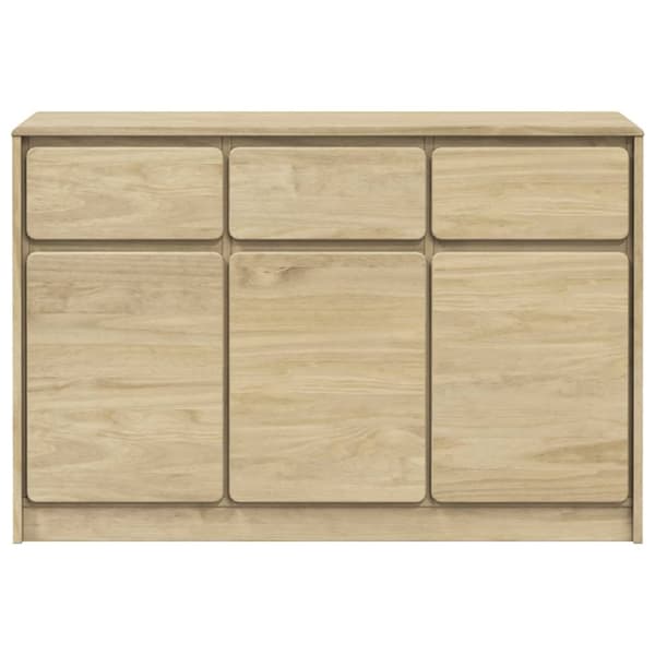 The Living Store Skänk SAUDA ek 114x43x75,5 cm massiv furu -  Skänkar & serveringsbord