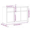 Miniatyrbild 9 av 10: The Living Store Skänk SAUDA ek 114x43x75,5 cm massiv furu -  Skänkar & serveringsbord