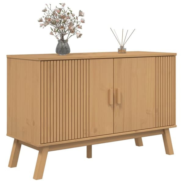 The Living Store Senkki OLDEN ruskea 114x43x73,5 cm täysi mänty -  Tarjoilupöydät & senkit