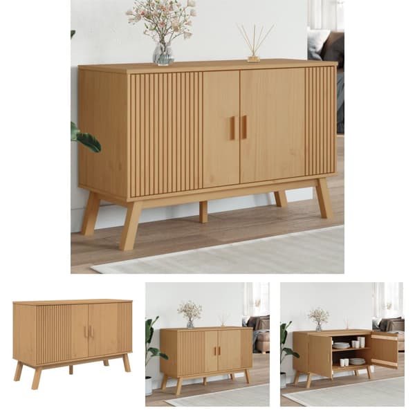 The Living Store Senkki OLDEN ruskea 114x43x73,5 cm täysi mänty -  Tarjoilupöydät & senkit