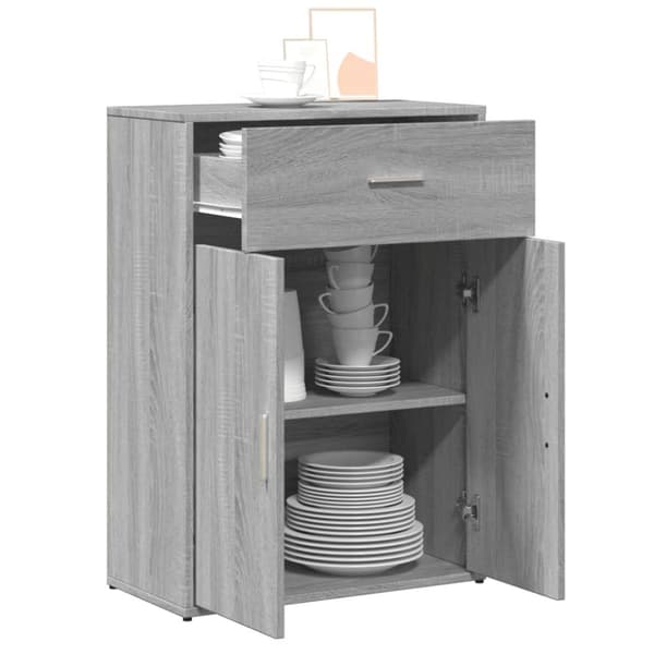 The Living Store Senkki harmaa Sonoma 60x30x84 cm tekninen puu - Tarjoilupöydät & senkit