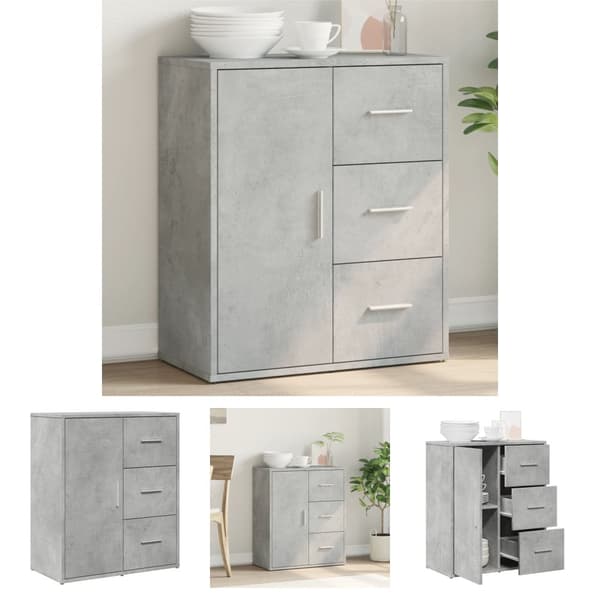 The Living Store skænk 60x31x70 cm konstrueret træ betongrå - Skænke
