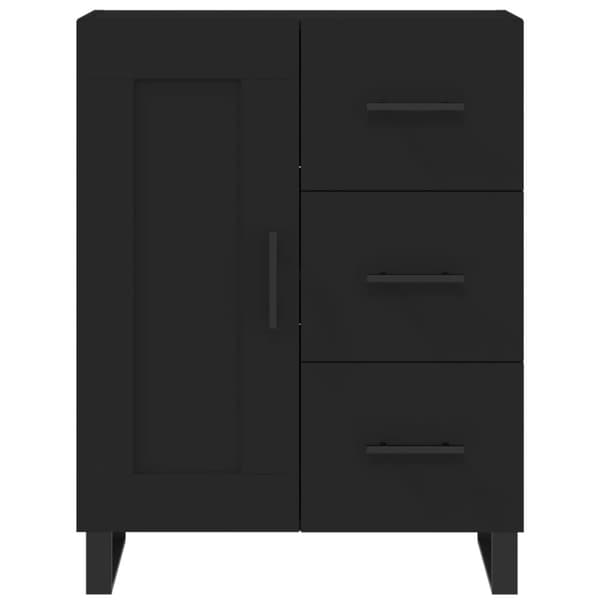 The Living Store Högskåp svart 69,5x34x180 cm konstruerat trä - Skänkar & serveringsbord