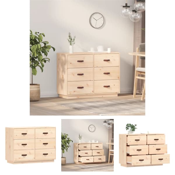 The Living Store skænk 110x40x75 cm massivt fyrretræ -  Skænke
